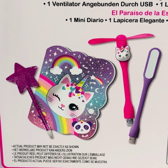 Hot Focus Writing Paradise Caticorn Style Journal and Accessories Set New In Box - Picture 8 of 13